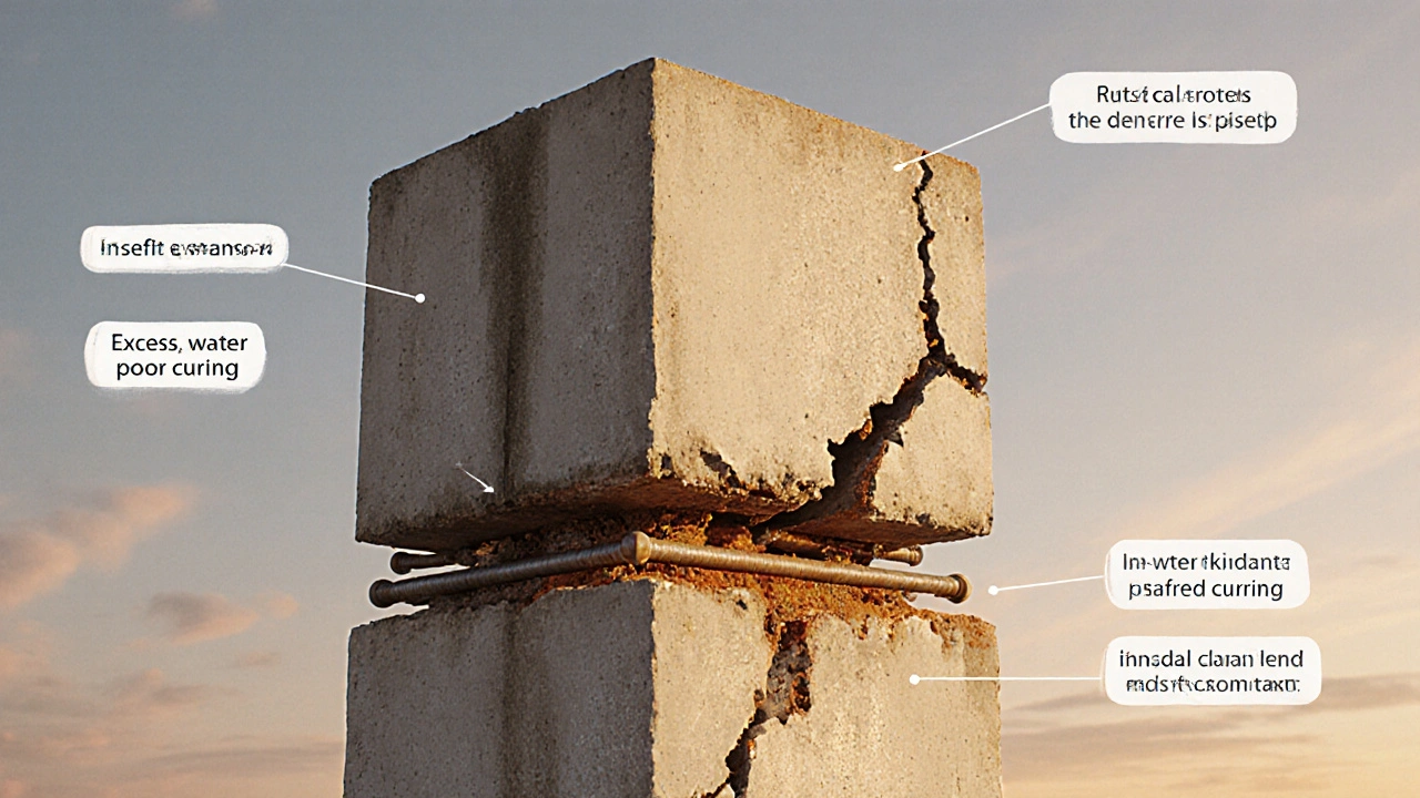 Beton içinde paslanan çelik donatının çatlaklara neden olması