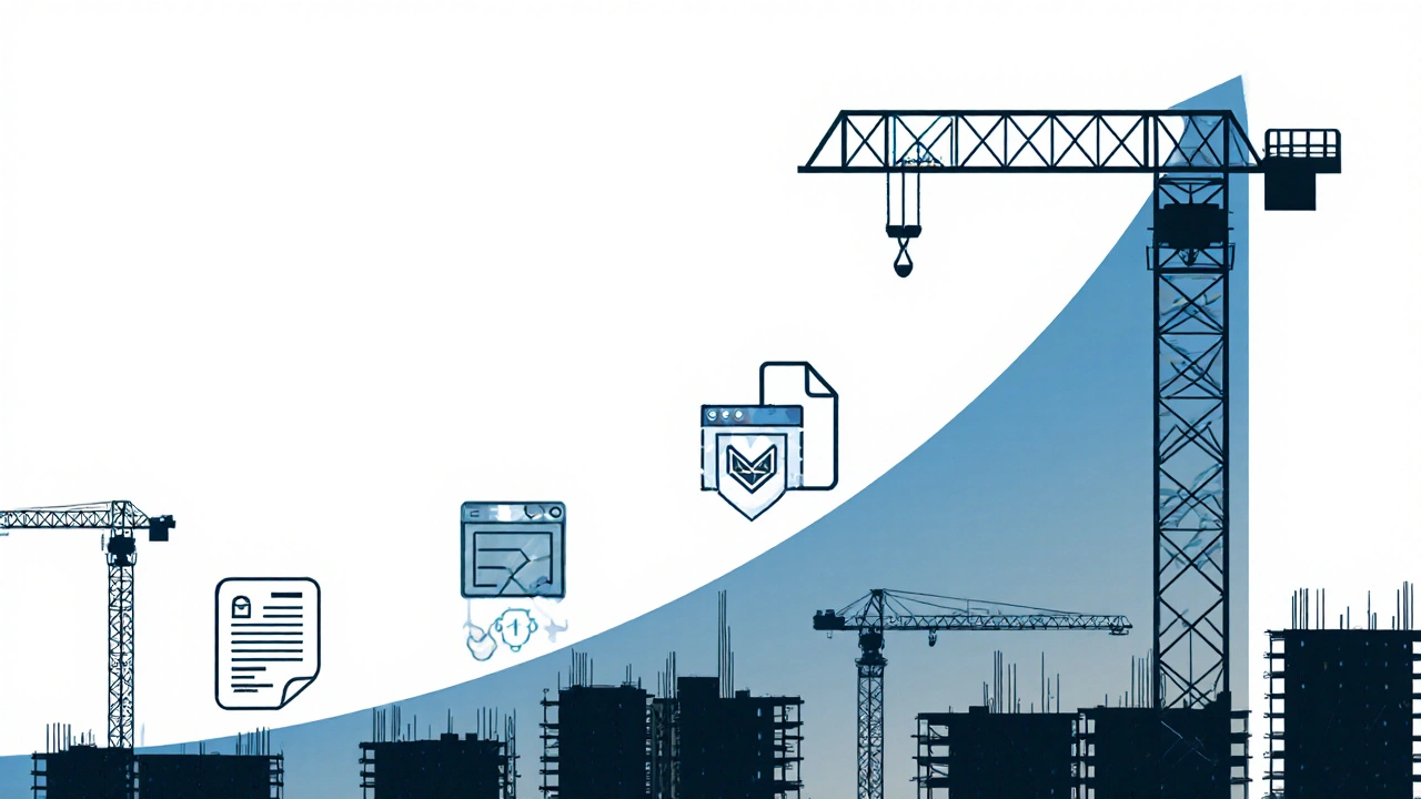 Bir vinç kira yatırımının getirisi finansal bir grafikte gösteriliyor.