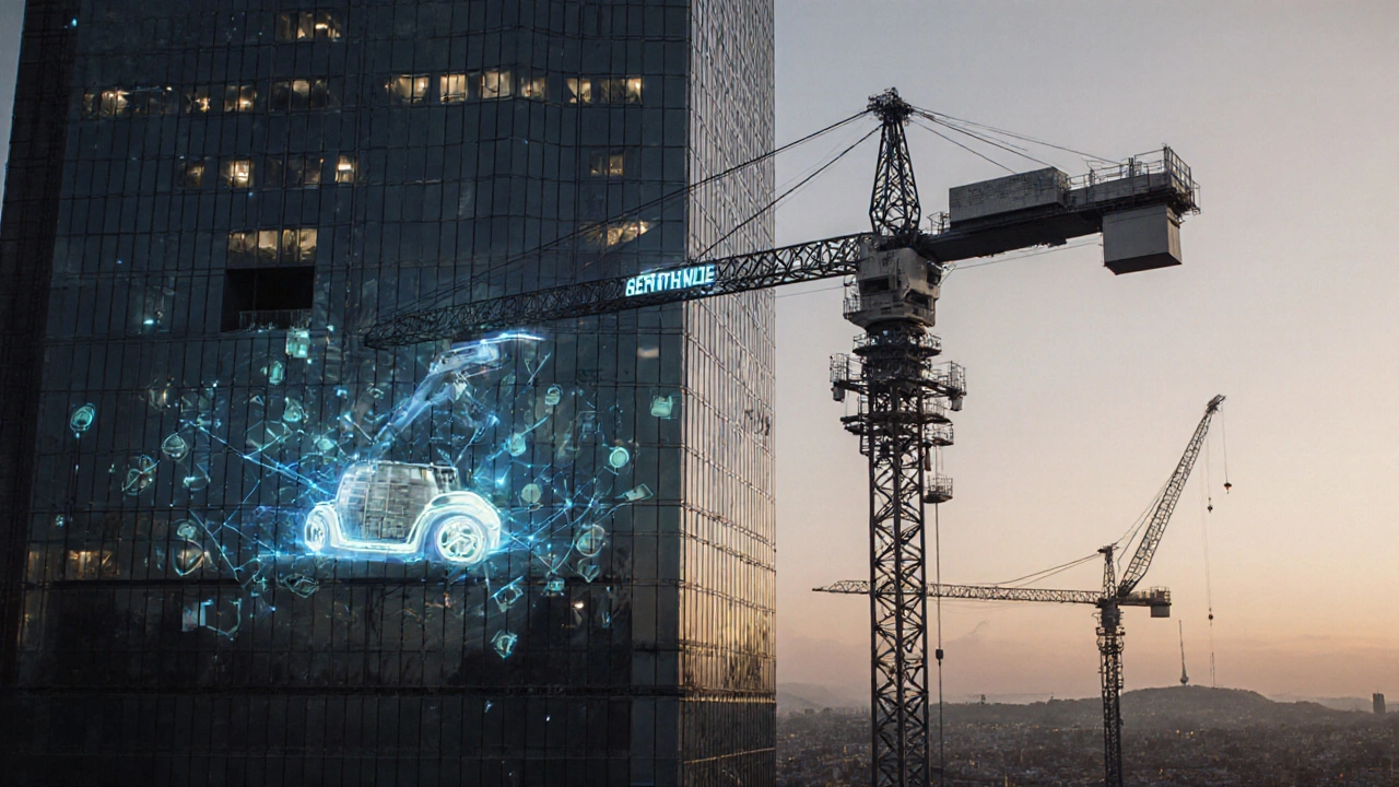 Geleceğin akıllı vinç, insan olmadan malzeme taşıyor ve dijital arayüzlerle kontrol ediliyor.