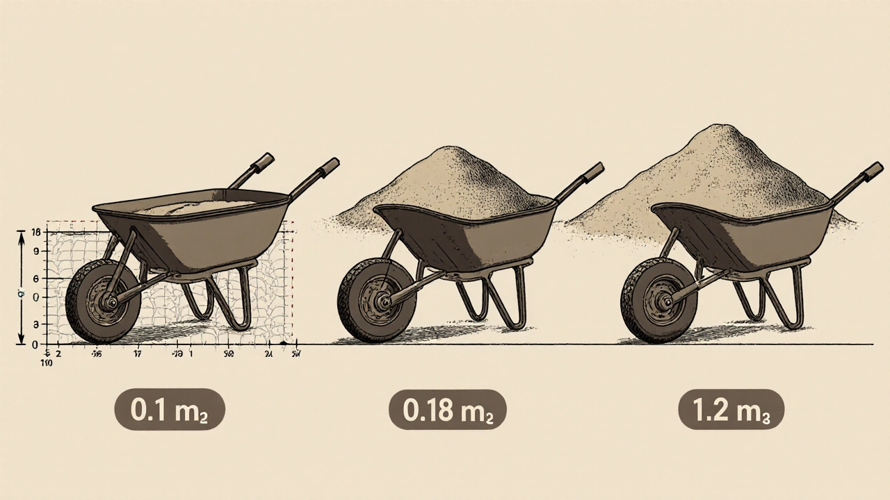 Üç farklı el arabası türünün ve kum kapasitelerinin teknik karşılaştırması.