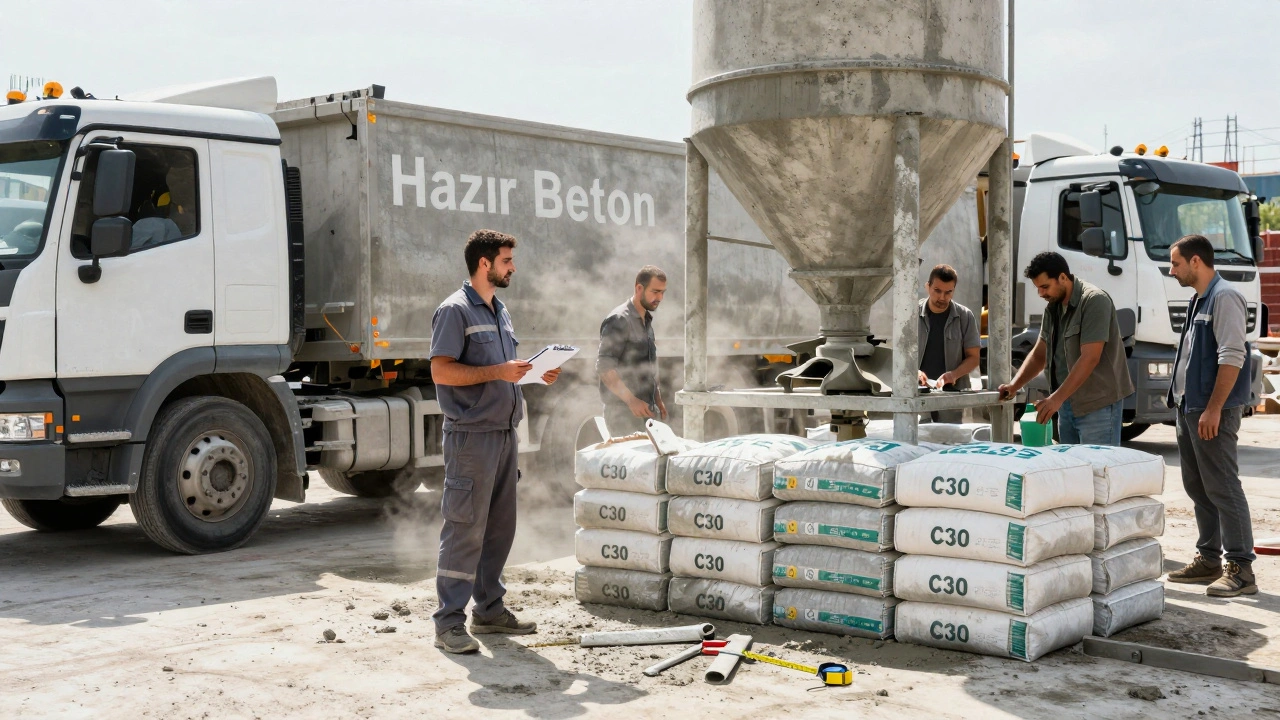 C30 beton için 8 çimento torbası ile beton karıştırma istasyonu.