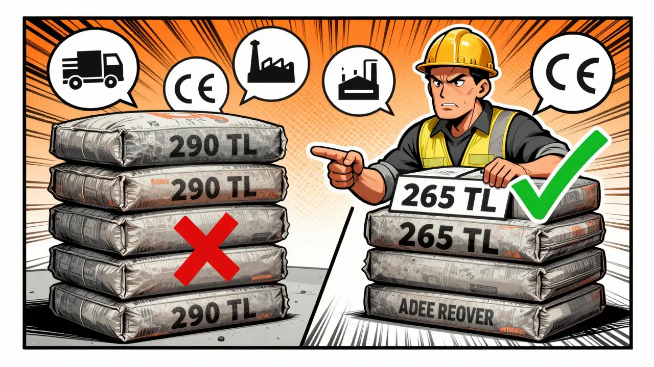 İnşaatçı, yerel dükkan ve online fiyatları karşılaştırıyor, CE sertifikası ve kargo ikonları etrafında.