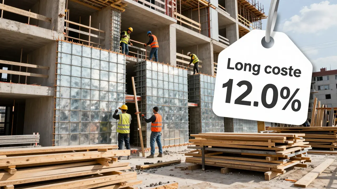 İstanbul'da metal kalıp montajı yapılıyor, atık ahşap kalıplar arka planda, uzun vadeli ekonomi vurgulanıyor.