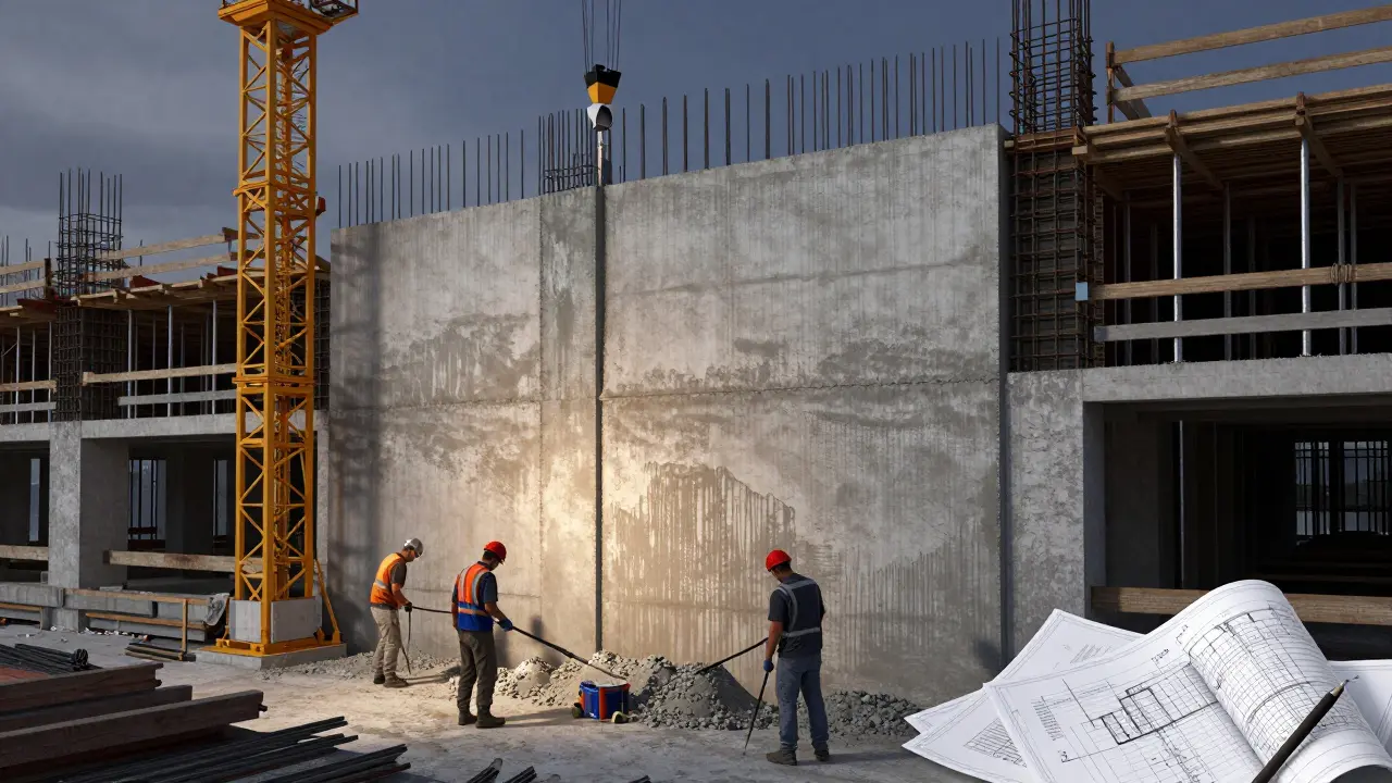 İstanbul'da perde beton duvar dökümü sırasında inşaat sahası