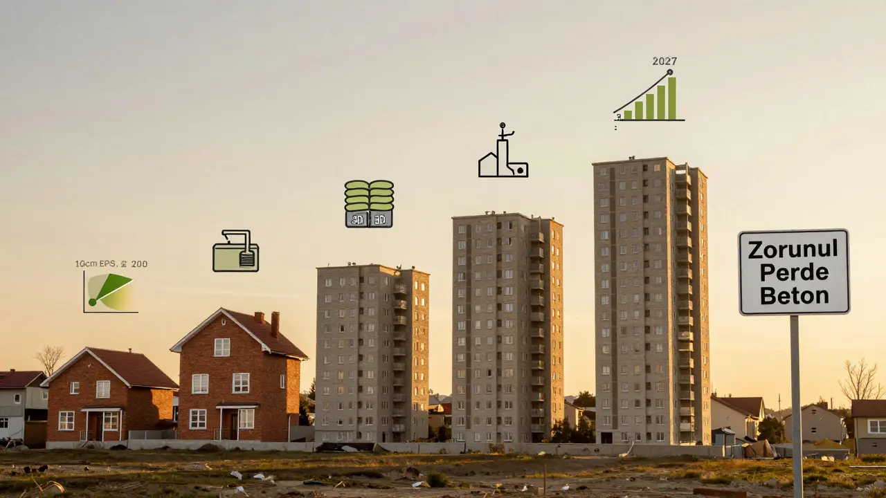 2020'den 2027'ye Türkiye'de perde beton evlerin yükselişi: yalıtım, 3D yazıcı ve yasal zorunluluk.