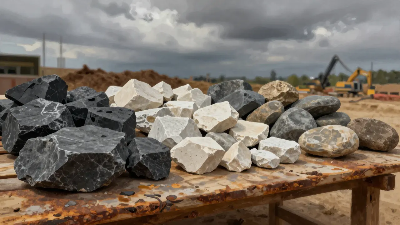 Çeşitli doğal taş türleri kıyaslaması
