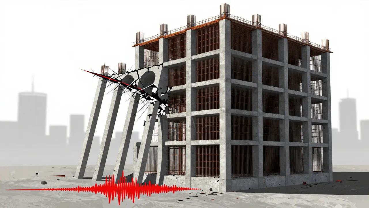 Deprem sırasında ince kolonların kırılmasına karşı kalın perde betonun yatay kuvvetleri bastırması.