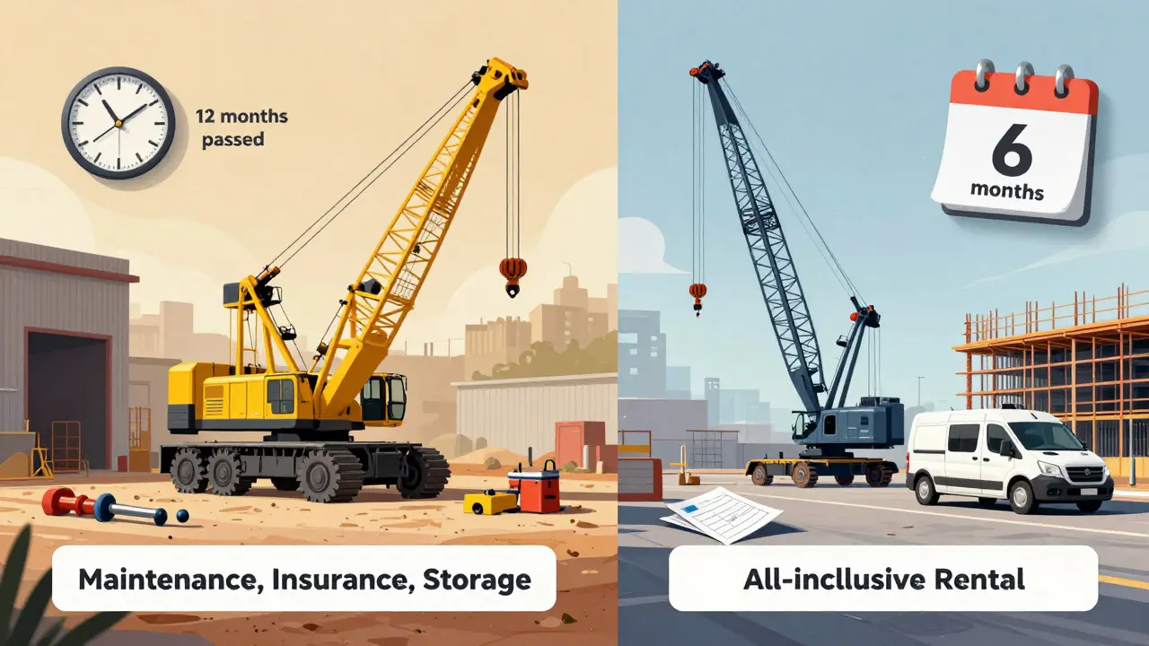 Satın alma ve kiralama arasındaki maliyet farkı görsel karşılaştırması.