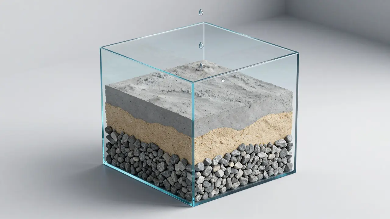 1 metreküp beton karışım oranlarını gösteren şematik görünüm